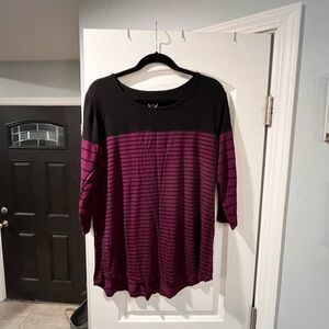 ~24/7~ Striped Black and Purple Women's Top
